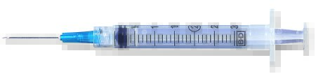 Syringe 3cc with Hypodermic Needle PrecisionGlide™ 3 mL 23 Gauge 1-1/2 Inch Detachable Needle Without Safety (100/BX 8BX/CS) by BD  ID 309589